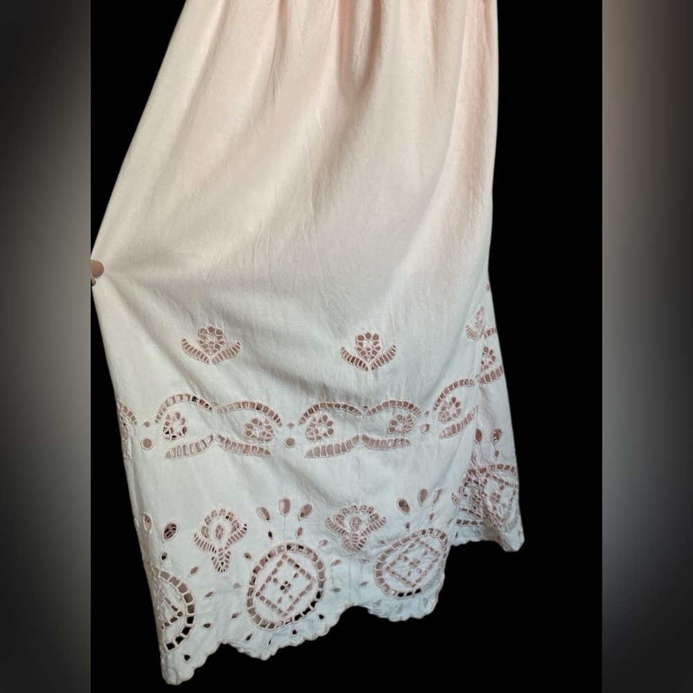 Future Collective Women's Eyelet Maxi A-Line Dress Pastel Pink Size XS - Picture 9 of 13